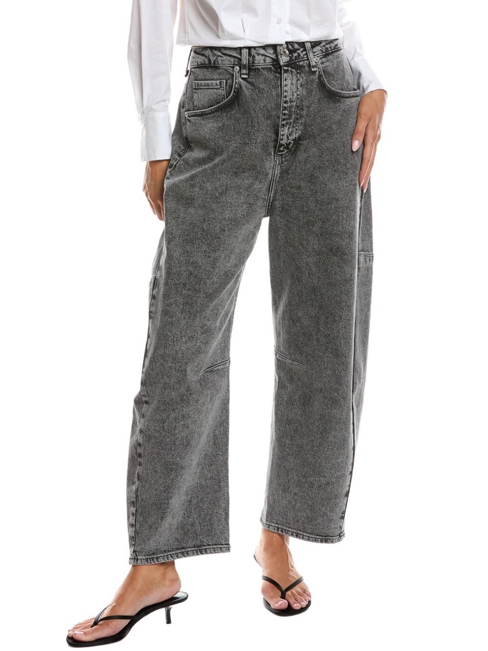 NWOT Rag & Bone Chase High Rise Barrel Leg Jeans Size 25 in Butler / Charcoal